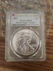 2021 American Silver Eagle Type 1 MS 70 PCGS, First Day of Issue, US Flag Label
