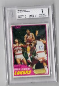 1981 Topps #21 Magic Johnson BGS 7 Near Mint Lakers Basketball NBA Hof