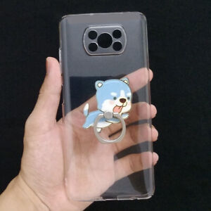 Cover For Xiaomi Vivo Samsung Huawei Google LG 3D Dog Finger Holder Hard Case