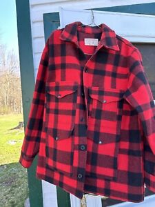 Buffalo Plaid Red/Black Filson Mackinaw Cruiser Jacket Size 48 Great Condition