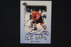 Bob Probert 1995-96 Upper Deck Be a Player #S221 Ice Wars Autograph Signature