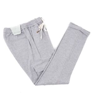 Sartorio by Kiton Gray Jersey Cotton-Wool-Cashmere Jogger Pants 34 (Eu 50) NWT