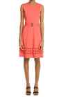 Akris Punto Peachy Pink Cutout Detail Dress Size 16 Orig $1290  *Less Belt*
