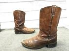 ACME Men's Western Leather Cowboy Boots Brown Size 10.5 D USA Made Stitched