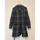 Gap Women's Size Small Wool Trench Coat Long Belted Plaid Snow Winter Warm Coat