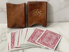 VTG Leather Single Deck Playing Cards Holder Carrying Case