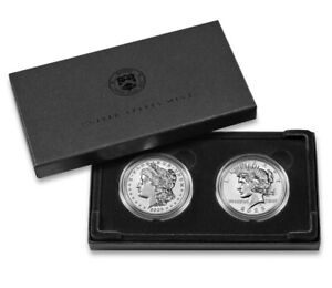 New ListingMorgan and Peace Dollar 2023 Two-Coin Reverse Proof Set COA/OHP & Free Shipping