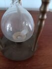 Vintage BRASS Hourglass timer w/white sand.  6-inch tall. Lovely shape and size
