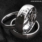 Tungsten Carbide Silver White Polish Dome Wedding Band Ring ATOP Men's Jewelry
