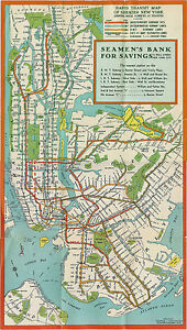 1939 New York City NYC Subway System Map Train Transit IRT BMT IND Poster 9