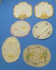 lot of 6 vintage crochet edge embroidered doilies