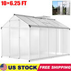 10×6.25FT Polycarbonate Greenhouses Kits Walk-in Green House Outdoor Portable