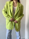 Vintage Requirements Lime Green Oversized Blazer Women's Size 16 Poly/Rayon