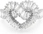 Swarovski 5648291 PRE-OWNED Women's Ring Heart, White, Rhodium Finish SIZE 6