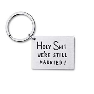 Funny Anniversary Keychain Gifts For Men Him Her Husband Wife Valentine Silver