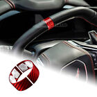 REAL HARD Carbon Fiber Red Steering Wheel Trim Ring Cover For Corvette C8 20-23 (For: 2021 Corvette)