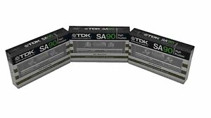 TDK SA90 High Position Type II Blank Cassette Tapes 1982 Made in US LOT OF 3 NEW