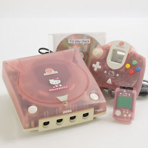 Dreamcast SEGA DC HELLO KITTY PINK Console System Tested JAPAN 019013036564