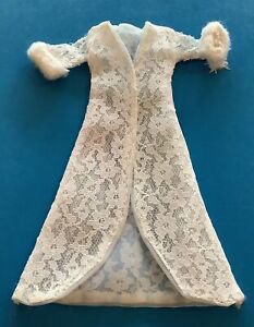 Vintage Barbie Doll Sized White Lace Robe Very Nice ~ 1960's