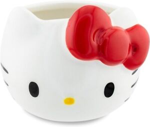 Sanrio Hello Kitty Face Red Bow Ceramic Mug 20 oz. Original 3D Sculpted Design