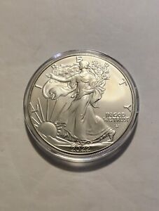 2022 American Silver Eagle 1 oz .999 Silver Coin BU In Capsule