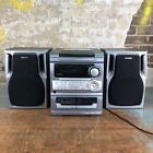 Vintage AIWA Stereo CX-NA302 3-Disc CD Play & Dual Cassette + Speakers - Works!!