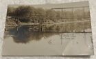 Old RPPC Bridge Over Red Cedar River in Rice Lake, Wisconsin Photo Postcard