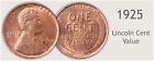 1925 lincoln wheat cent penny UNC
