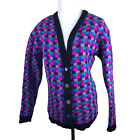 Classiques Vintage Sweater Medium Purple Pink Blue Gray Mohair Wool Cardigan