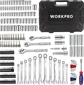 WORKPRO Mechanic Tool Set 192 Piece Socket Wrench Set w/Storage Case One Size