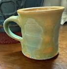 Art Pottery Mug Green/yellow Boho Cottagecore Coffee Cup Mothers Day Signed