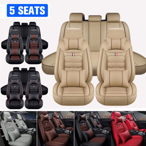 For Hyundai Elantra/Tucson/Sonata/Accent Leather Car Seat Cover Full Set Cushion (For: 2021 Hyundai Elantra)