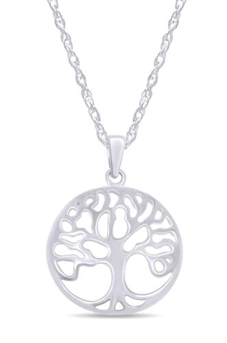 Tree of Life Pendant Necklace 925 Sterling Silver, 18