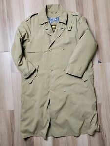 RARE VINTAGE  Mens Goretex Trench Coat Breasted Long Quilted Liner Waterproof XL