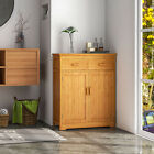 HOMCOM Kitchen Storage Cabinet with Drawer Door Adjustable Shelves Natural