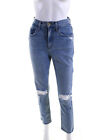 Favorite Daughter Womens High Waisted Ripped Straight Jeans Light Wash Size 24