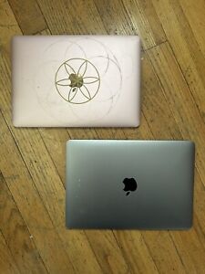 Lot Two Apple MacBook 12 inch A1534 laptop For Parts or repair - Gray, Rose Gold