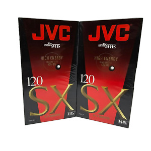 JVC T-120 SX Blank High Performance VHS Tapes Lot of 2 New & Sealed