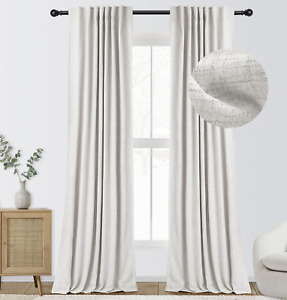 New ListingINOVADAY 100% Blackout Curtains for Bedroom 84 Inches Long, Linen Blackout Cu...