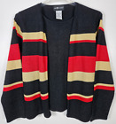 Sag Harbor Women's Size Large Multicolor Striped Faux 2 Piece Sweater Top
