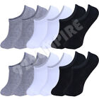 Men No Show Socks Black/White/Grey Mixed Liner Invisible Low Cut Size:9-11/10-12