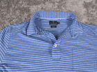 Tasc Performance Men Shirt Small Blue Striped Polo Golf Coastal Collection