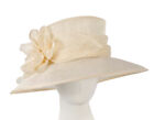 Large Cream Sinamay Ladies Wide Brim Racing Hat 100% Australian Seller