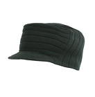 BLACK Knit Flat Top Visor Cap Hat GI Military Army Cadet Jeep Beanie Hats DECKY
