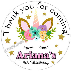 UNICORN BIRTHDAY PARTY FAVORS STICKERS LABELS TAGS for your party favors