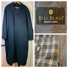 Bill Blass Trench Coat Mens 42R Black Belted Removable Wool Liner Jacket STAIN