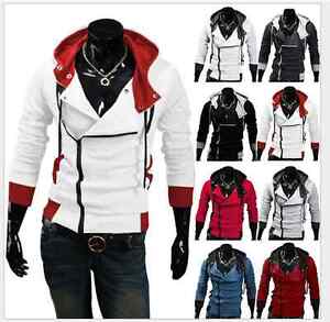 Men's Stylish Creed Hoodie Zipper Coat Cosplay For Assassins Jacket Costume Coat