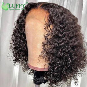 Short Curly Human Hair Wigs Pre Plucked 13*6 Lace Front Wigs With Baby Hair