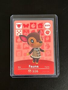 Animal Crossing Amiibo Series 1 Card 019 Fauna! Not Scanned! Mint Condition!