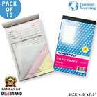 10 Pack: 3 part Carbonless Sales Order Books Receipt Form Invoice 50 Set 4.5x7.5